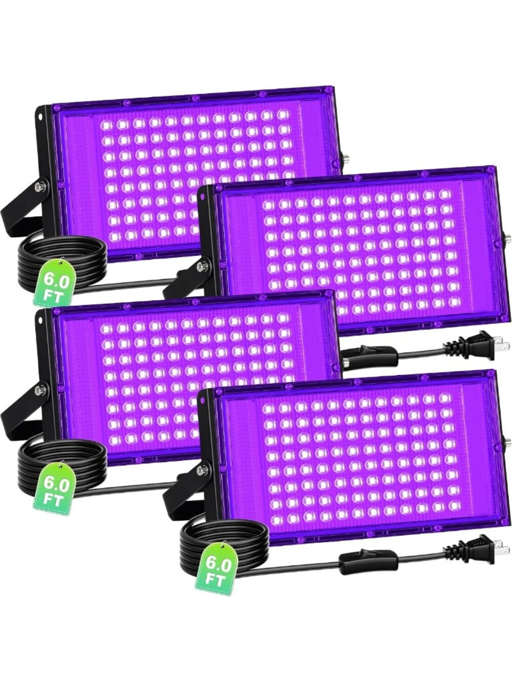 100W Black Light 4 Pack - Glow Party Supplies & Halloween Decorations